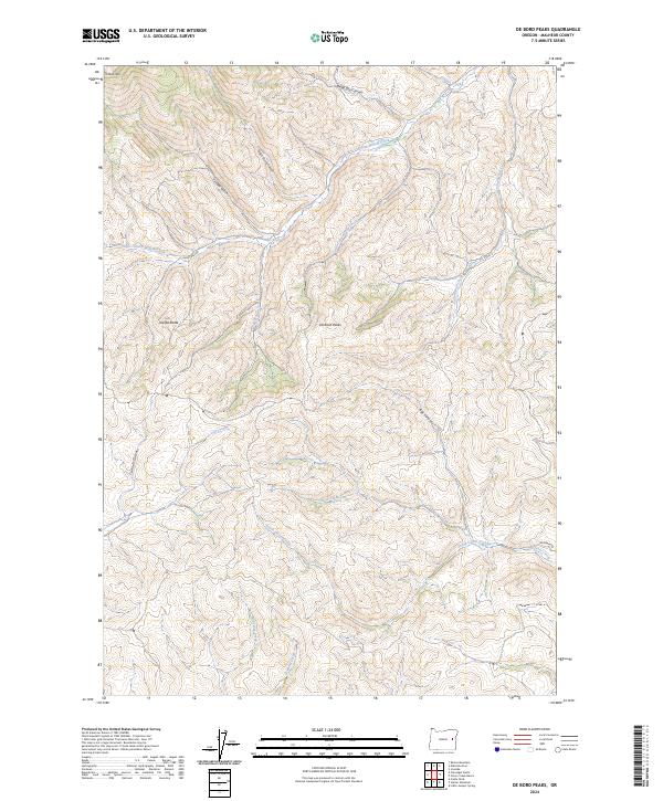 De Bord Peaks, OR — USGS 7.5-minute topo (2024)