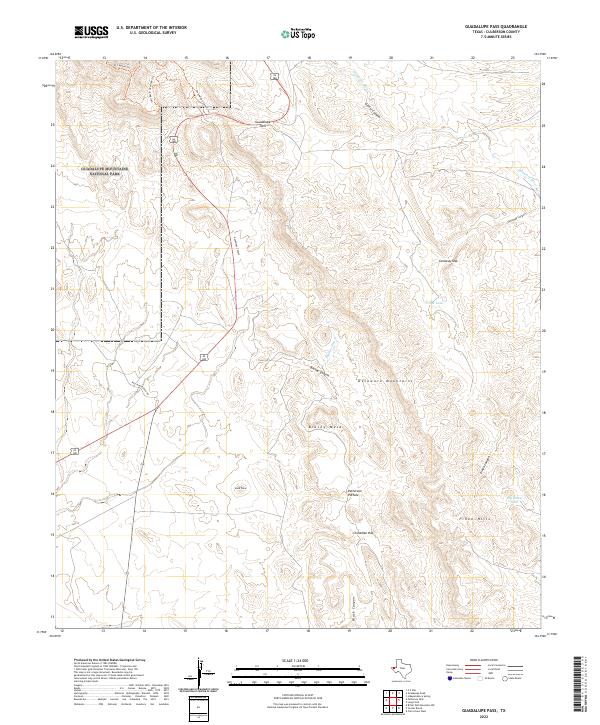 Guadalupe Pass, TX — USGS 7.5-minute topo (2022)