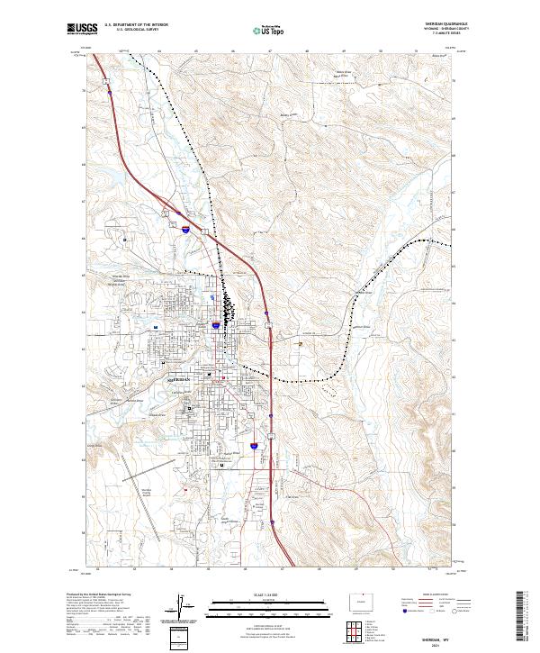 Sheridan, WY — USGS 7.5-minute topo (2021)