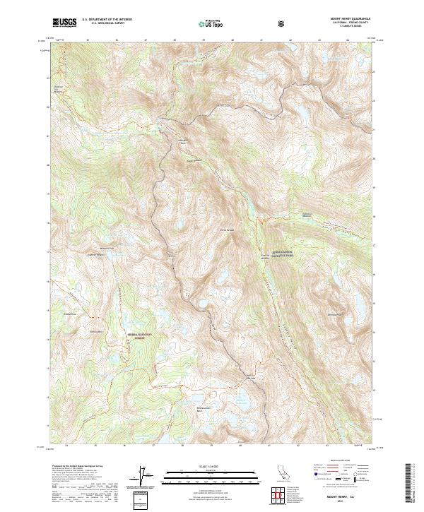 Mount Henry, CA — USGS 7.5-minute topo (2021)
