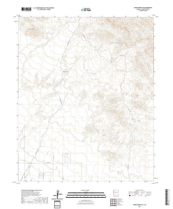 Warm Springs SE, AZ — USGS 7.5-minute topo (2021)