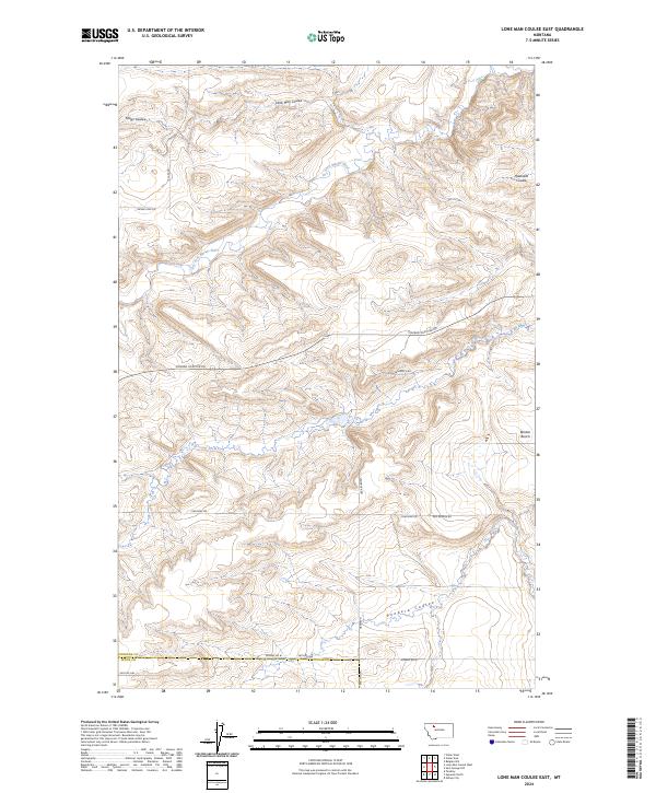 Lone Man Coulee East, MT — USGS 7.5-minute topo (2024)