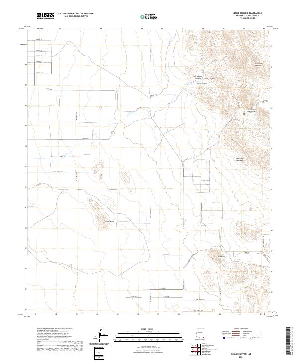 Leslie Canyon, AZ — USGS 7.5-minute topo (2021)