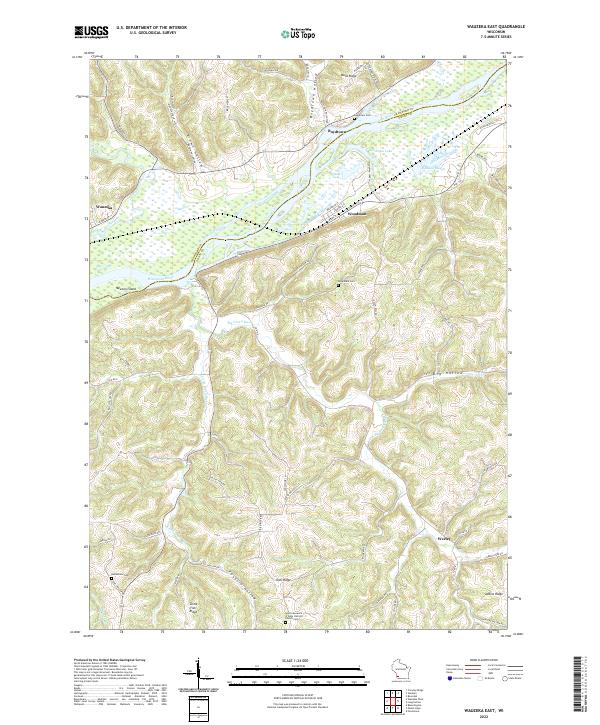 Wauzeka East, WI — USGS 7.5-minute topo (2022)