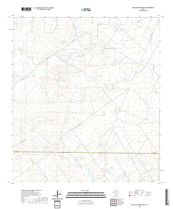 Agua Azul Creek West, TX — USGS 7.5-minute topo (2022)