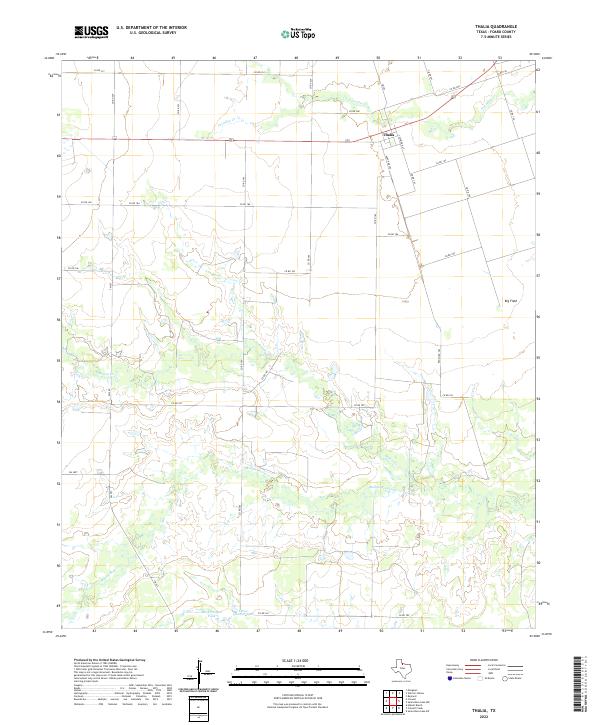 Thalia, TX — USGS 7.5-minute topo (2022)