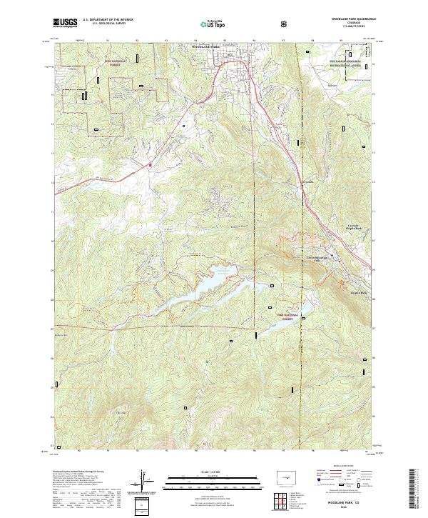 Woodland Park, CO — USGS 7.5-minute topo (2022)