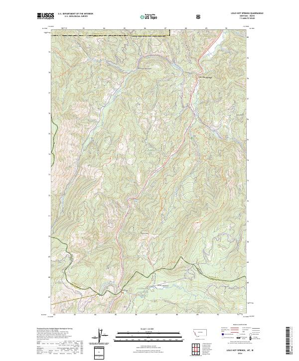 Lolo Hot Springs, MT-ID — USGS 7.5-minute topo (2024)