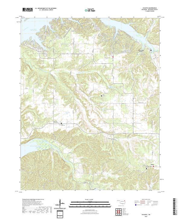 Chloeta, OK — USGS 7.5-minute topo (2022)