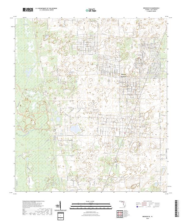 Bronson SE, FL — USGS 7.5-minute topo (2024)