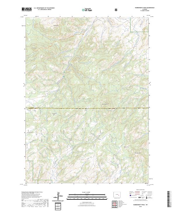 Warbonnett Peak, WY — USGS 7.5-minute topo (2023)