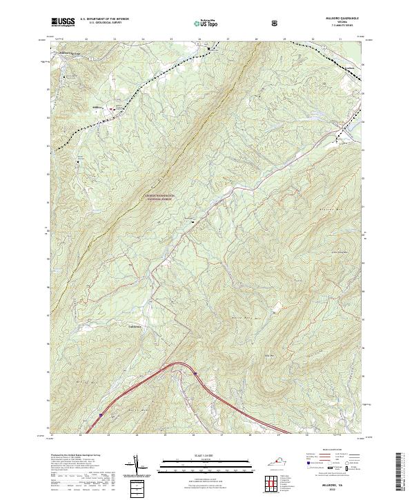 Millboro, VA — USGS 7.5-minute topo (2022)
