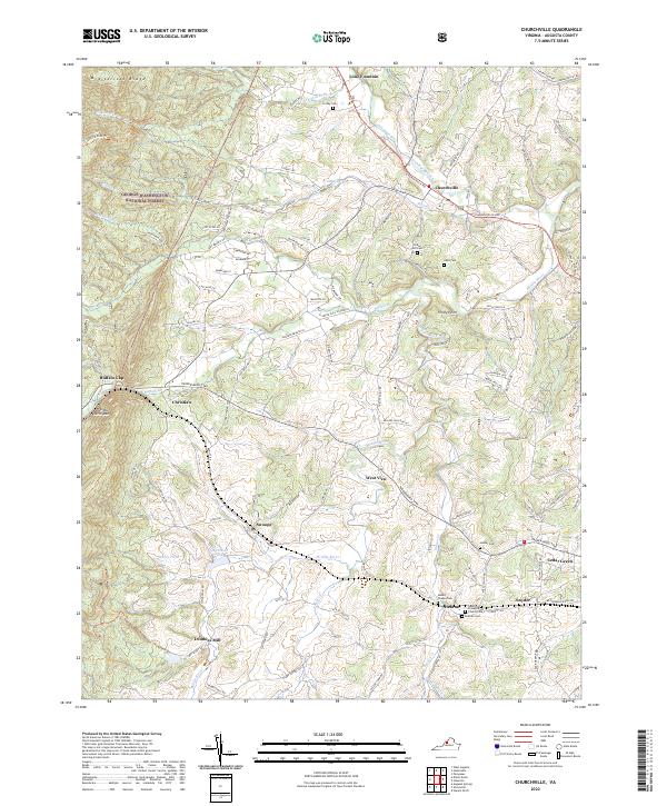 Churchville, VA — USGS 7.5-minute topo (2022)