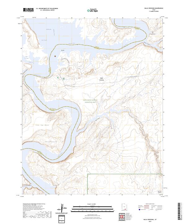 Halls Crossing, UT — USGS 7.5-minute topo (2023)