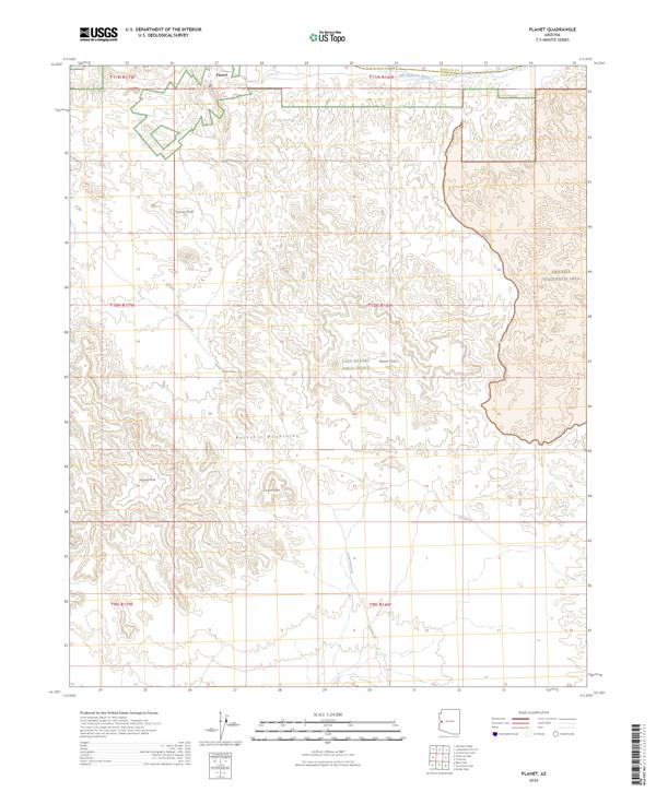 Planet, AZ — USGS 7.5-minute topo (2026)