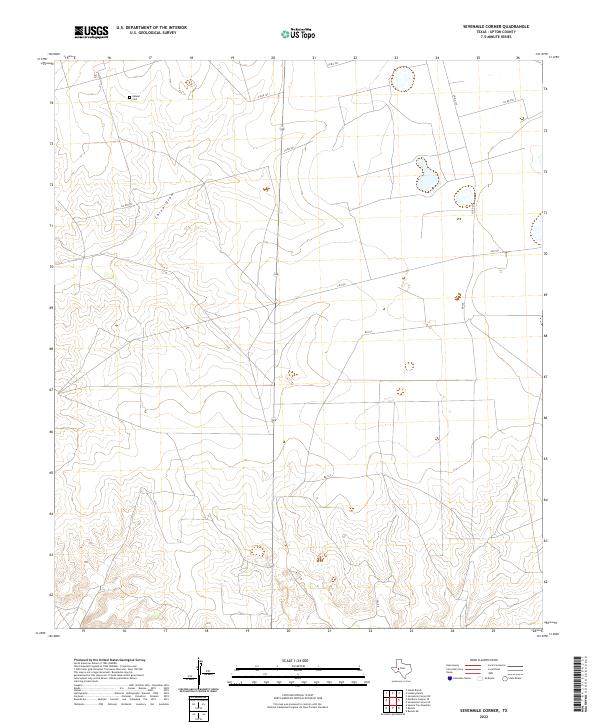Sevenmile Corner, TX — USGS 7.5-minute topo (2022)