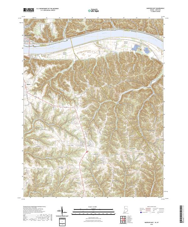 Madison East, IN-KY — USGS 7.5-minute topo (2022)