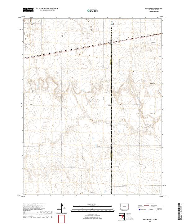 Arapahoe SE, CO-KS — USGS 7.5-minute topo (2022)