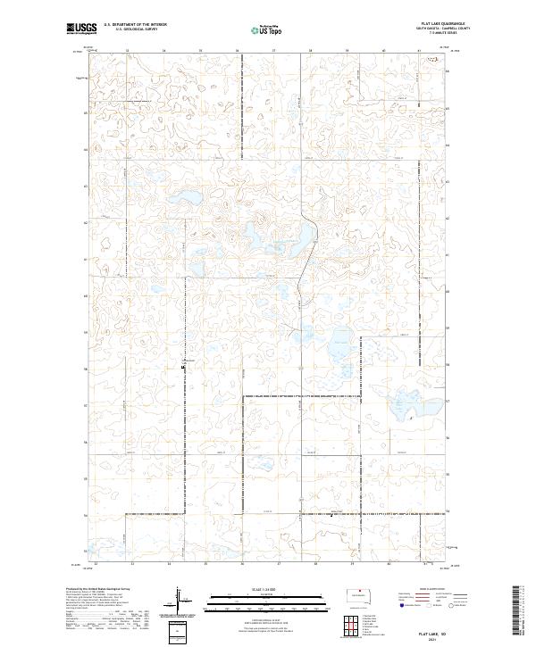 Flat Lake, SD — USGS 7.5-minute topo (2021)