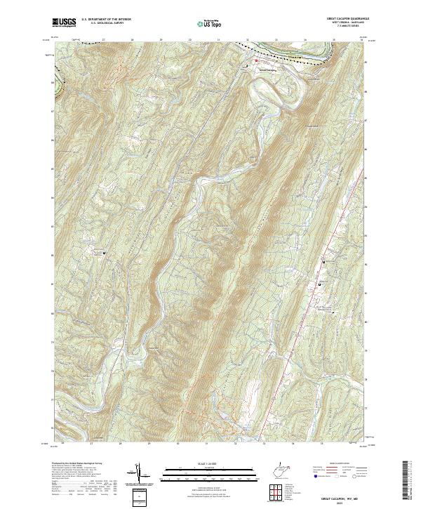 Great Cacapon, WV-MD — USGS 7.5-minute topo (2023)