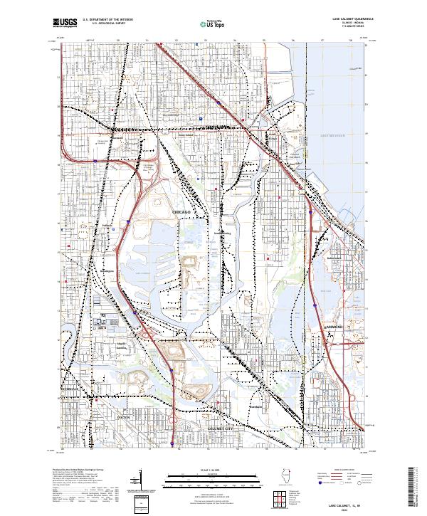 Lake Calumet, IL-IN — USGS 7.5-minute topo (2024)