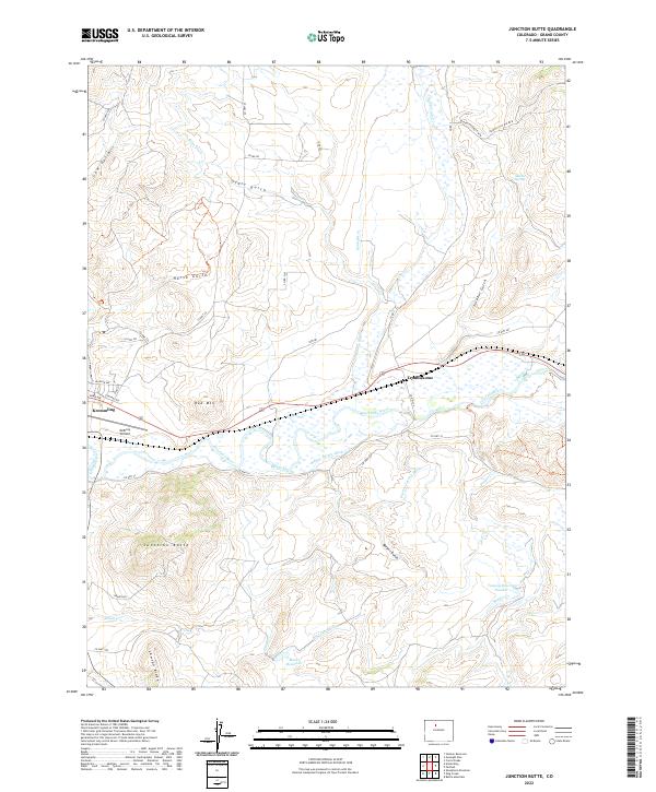 Junction Butte, CO — USGS 7.5-minute topo (2022)