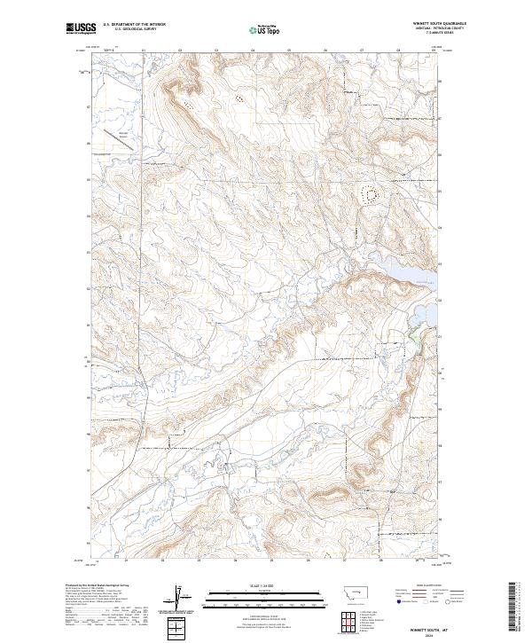 Winnett South, MT — USGS 7.5-minute topo (2024)