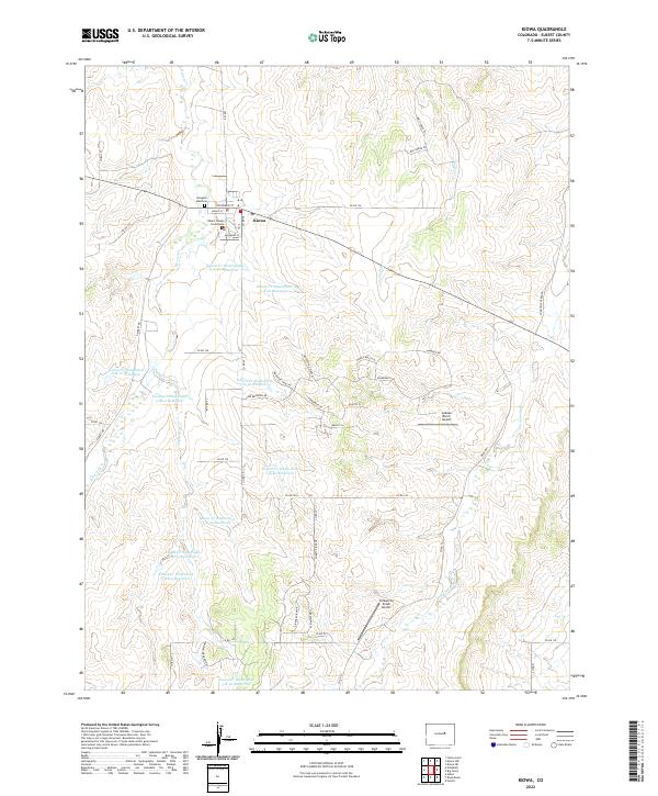 Kiowa, CO — USGS 7.5-minute topo (2022)