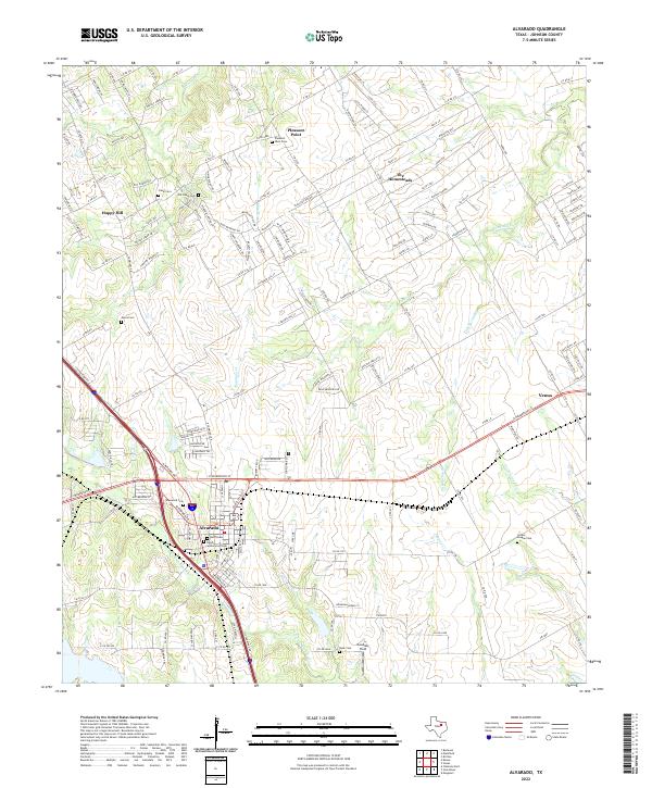 Alvarado, TX — USGS 7.5-minute topo (2022)