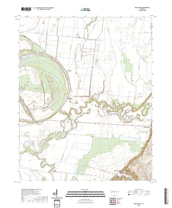 Knob Creek, TN — USGS 7.5-minute topo (2022)