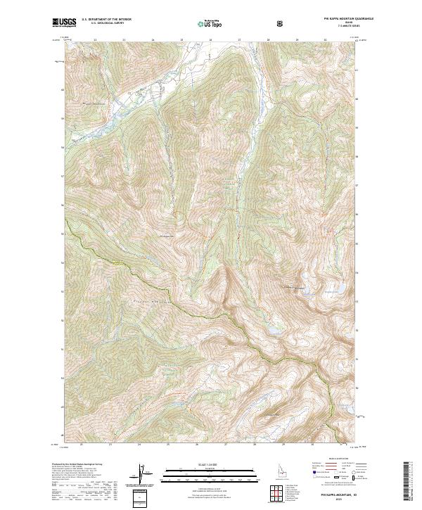 Phi Kappa Mountain, ID — USGS 7.5-minute topo (2023)