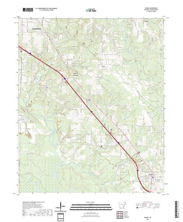 Fouke, AR — USGS 7.5-minute topo (2024)