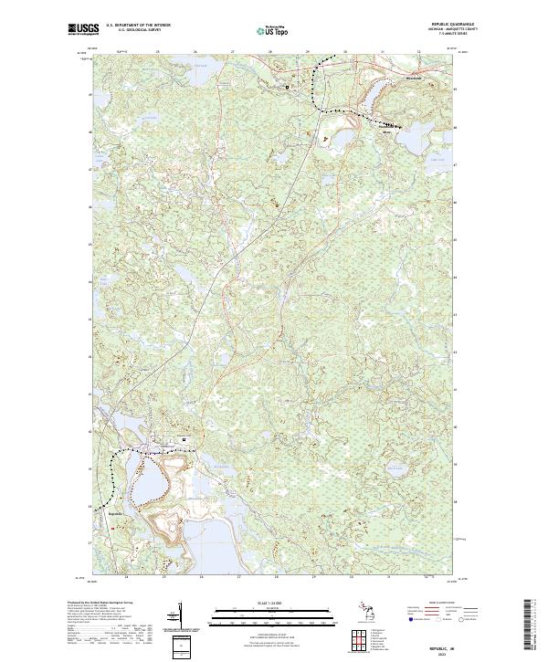 Republic, MI — USGS 7.5-minute topo (2023)