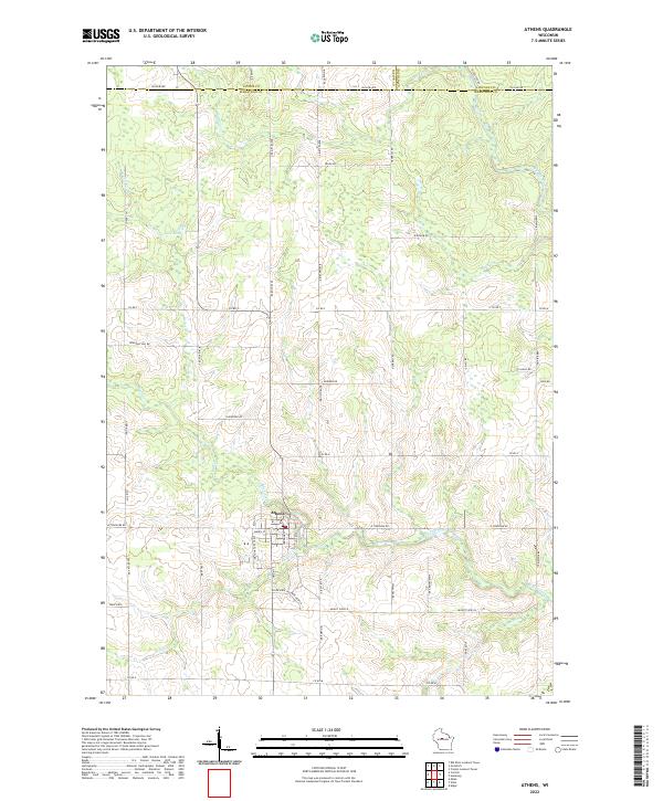 Athens, WI — USGS 7.5-minute topo (2022)