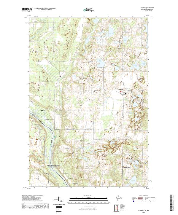Cushing, WI-MN — USGS 7.5-minute topo (2022)