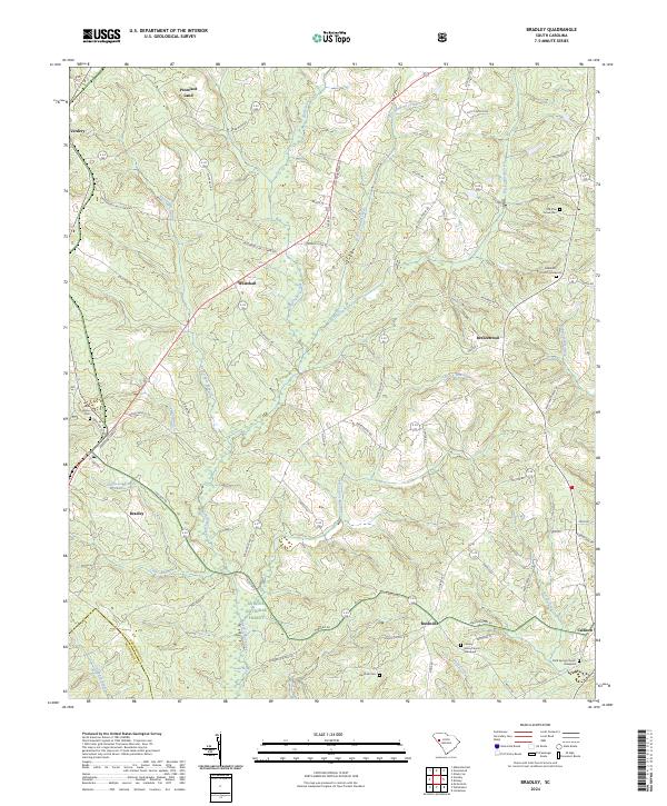 Bradley, SC — USGS 7.5-minute topo (2024)