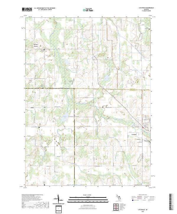 Litchfield, MI — USGS 7.5-minute topo (2023)
