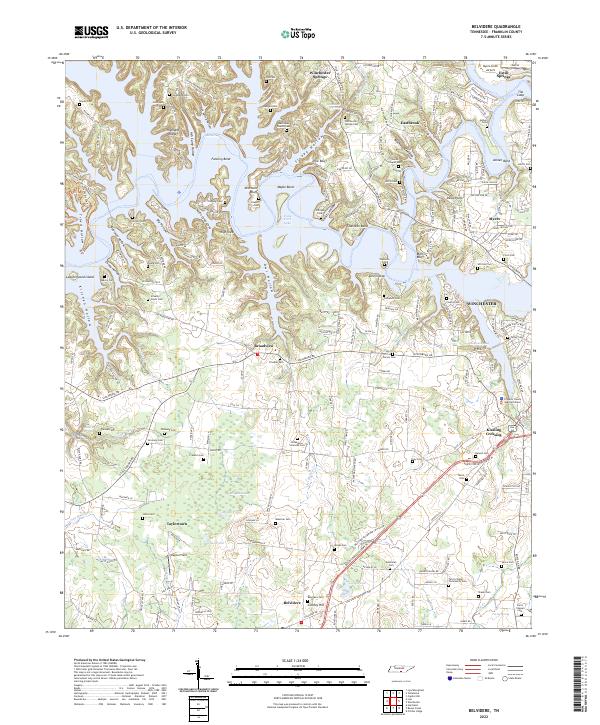 Belvidere, TN — USGS 7.5-minute topo (2022)