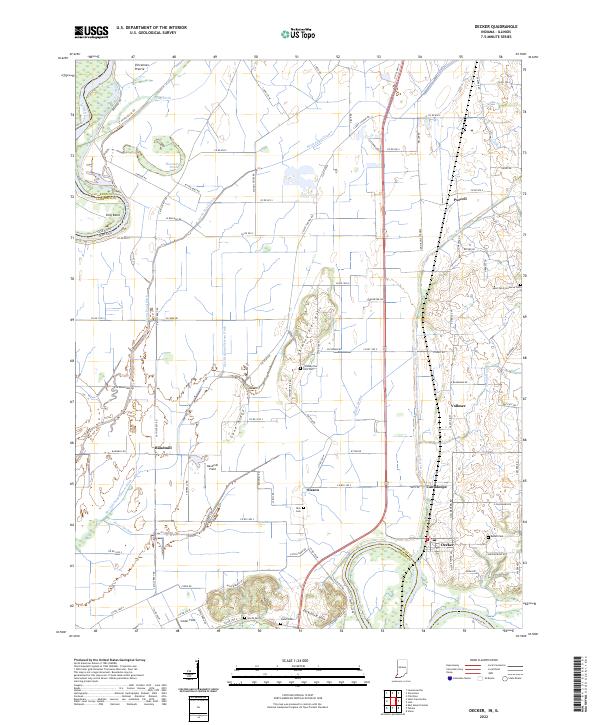 Decker, IN-IL — USGS 7.5-minute topo (2022)