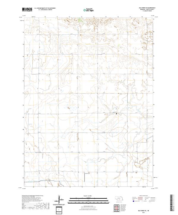 Elm Creek SE, NE — USGS 7.5-minute topo (2021)