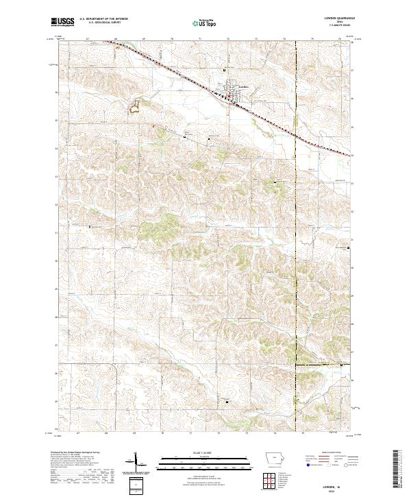 Lowden, IA — USGS 7.5-minute topo (2022)