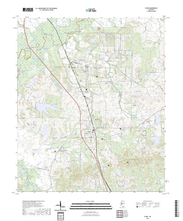 Flora, MS — USGS 7.5-minute topo (2024)