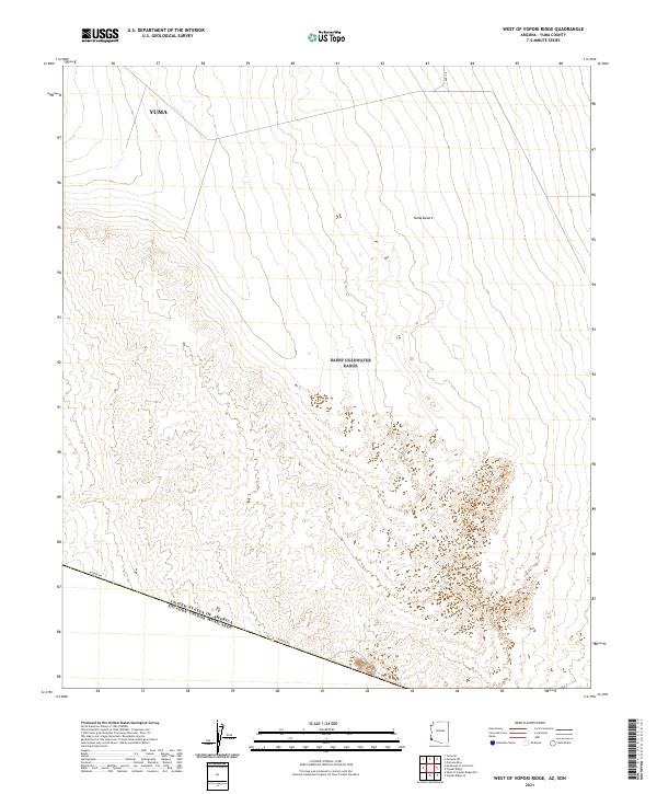 West of Vopoki Ridge, AZ,SON, US — USGS 7.5-minute topo (2021)