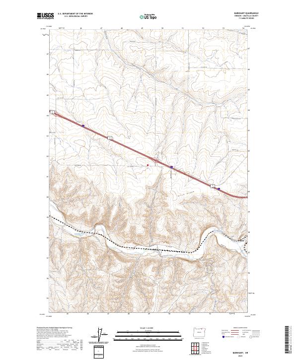 Barnhart, OR — USGS 7.5-minute topo (2023)