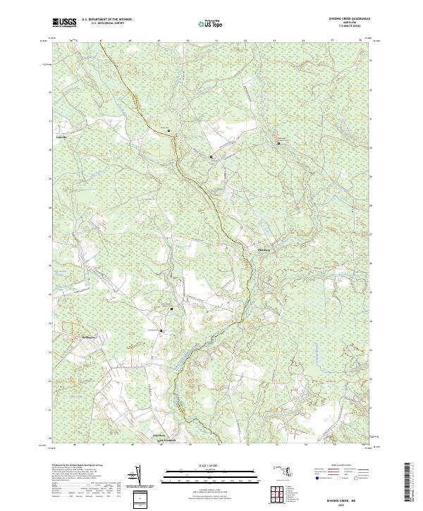 Dividing Creek, MD — USGS 7.5-minute topo (2023)