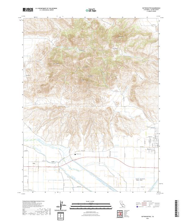 Sutter Buttes, CA — USGS 7.5-minute topo (2021)
