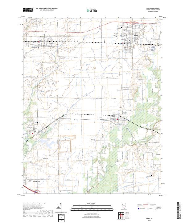 Breese, IL — USGS 7.5-minute topo (2024)