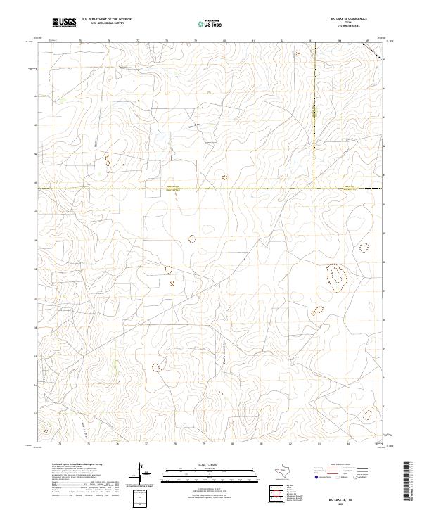 Big Lake SE, TX — USGS 7.5-minute topo (2022)