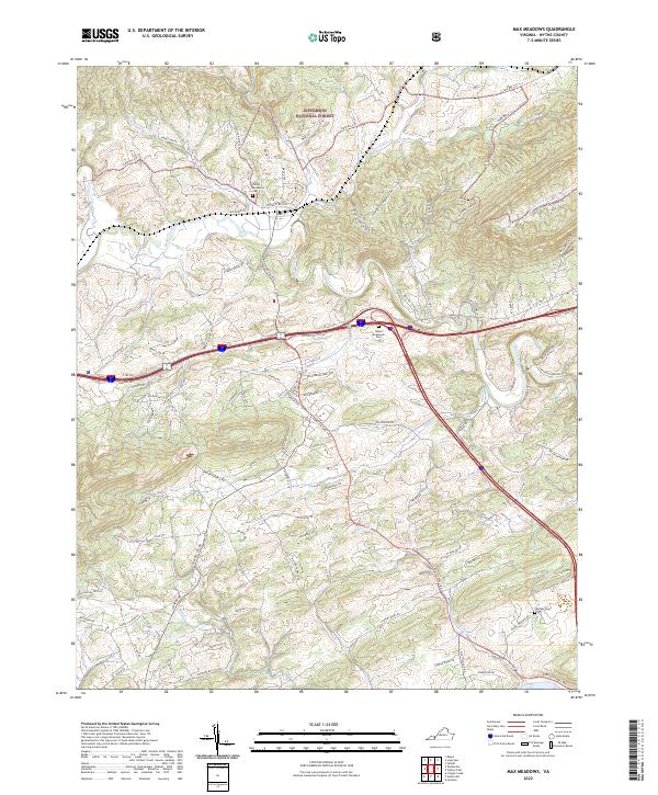 Max Meadows, VA — USGS 7.5-minute topo (2022)