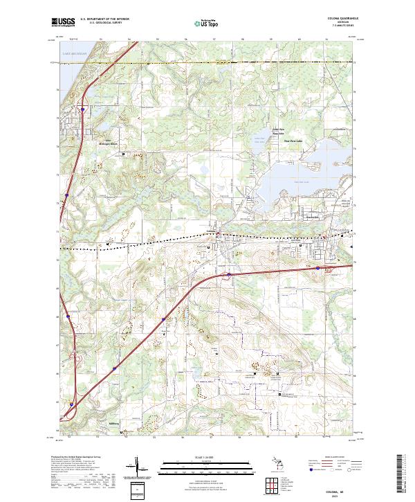 Coloma, MI — USGS 7.5-minute topo (2023)
